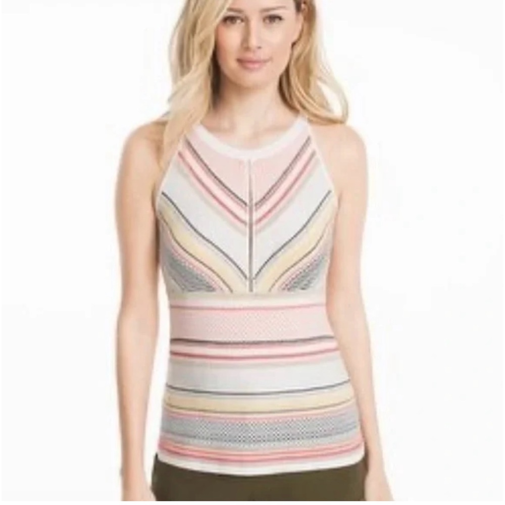 White House Black Market Chevron Stripe Sleeveless Sweater - Size: Medium